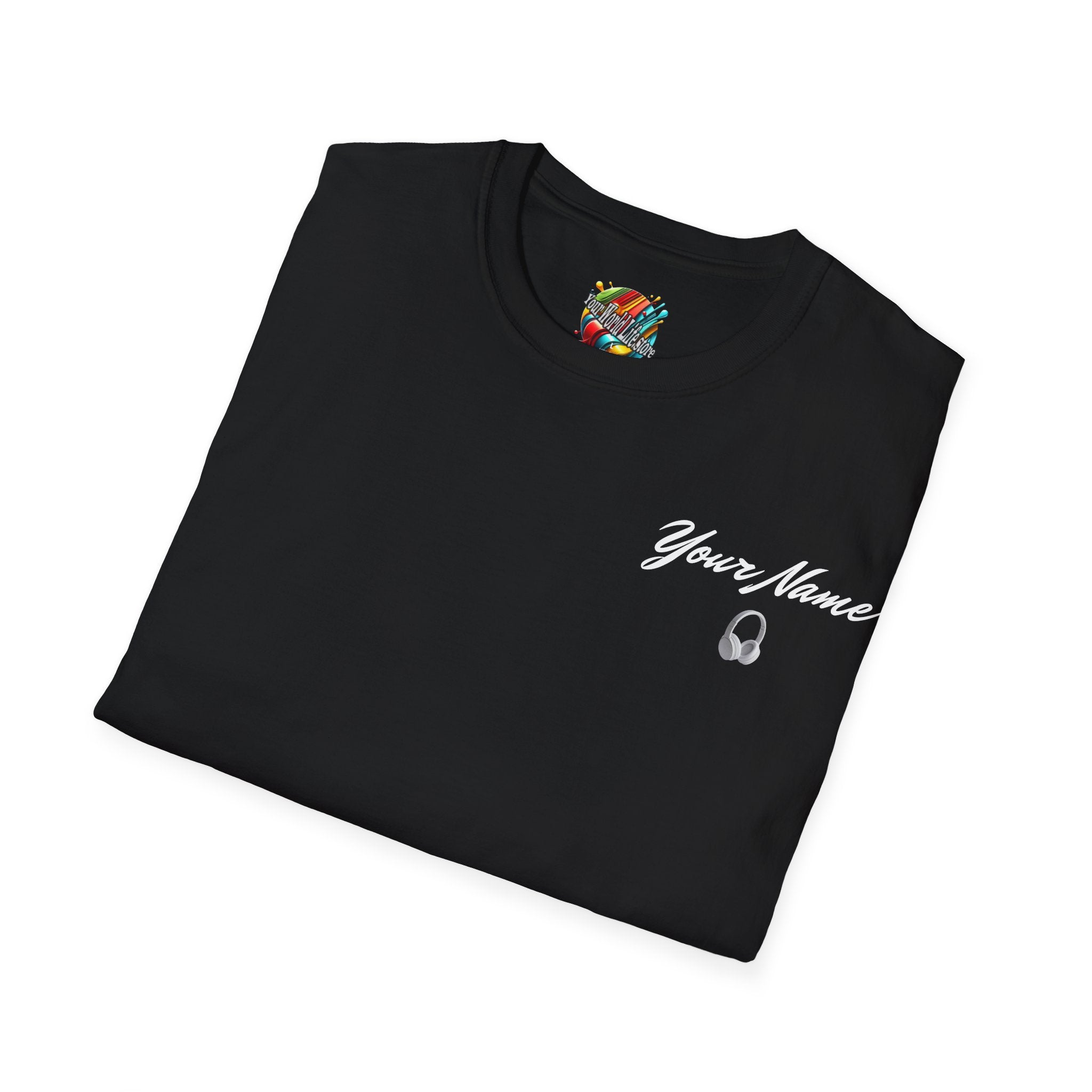 "DJ VAMP" 🎧Personalized Logo Tee – Bold, Loud, and Made to Move - QR